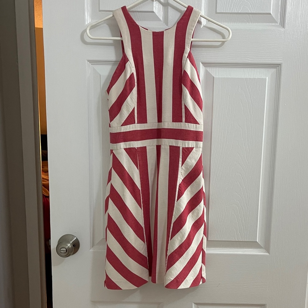Milly red maya striped dress -excellent condition